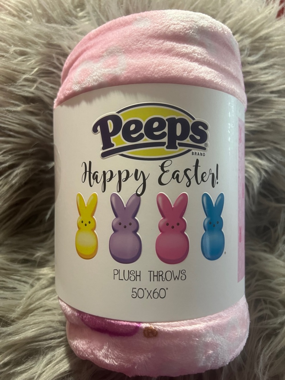 Peeps Pink Plush Throw Blanket
